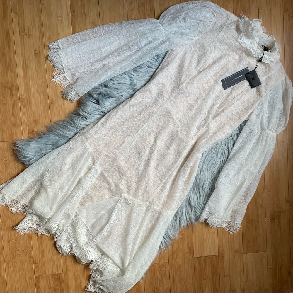 SOLD✨NWT BCBG MAXAZRIA Asymmetrical Lace Dress - Picture 2 of 9
